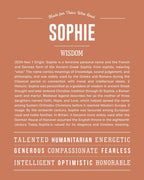 Sophie | Personalised Name Meaning Print – Custom Name Art Gift