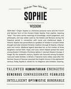 Sophie | Personalised Name Meaning Print – Custom Name Art Gift