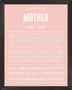 Mother | Personalised Name Meaning Print – Custom Name Art Gift