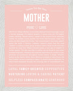 Mother | Personalised Name Meaning Print – Custom Name Art Gift